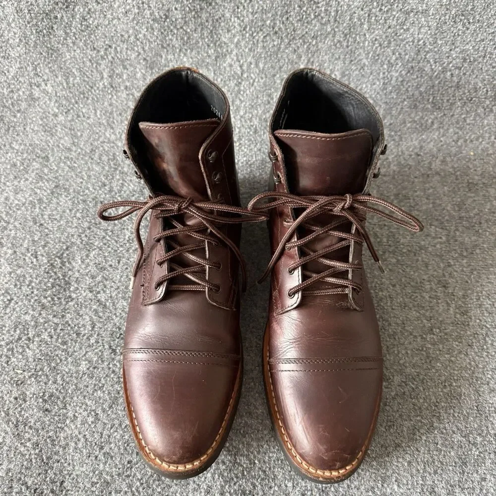 Thursday Boot Co. Men’s Brown Leather Everyday Captain Combat Boots Lace Up 12.5